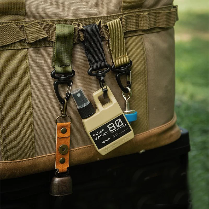 Mosquetón táctico nailon – Giratorio 360° con sistema MOLLE y clip cinturón
