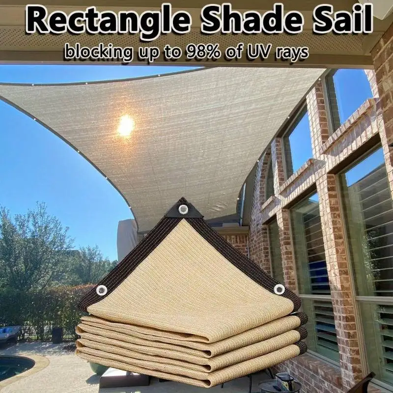 Malla de sombra HDPE beige con protección UV para jardín - imagen 3