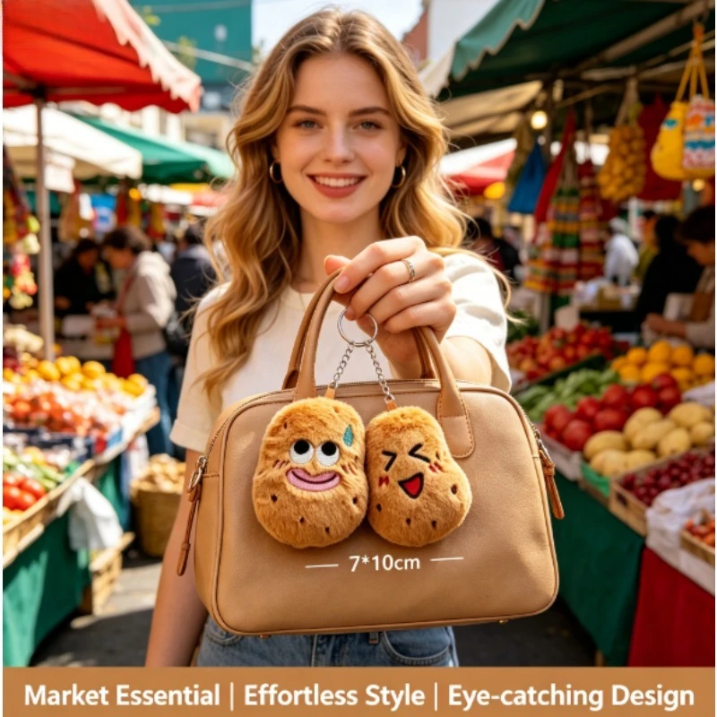 Llavero peluche patata kawaii – Adorno decorativo para mochila - imagen 3