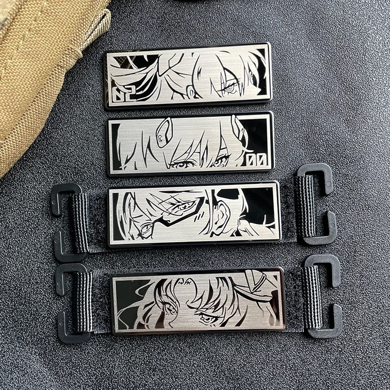 Parche metálico anime – insignia táctica ojos de guerrero para ropa