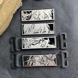 Parche metálico anime – insignia táctica ojos de guerrero para ropa