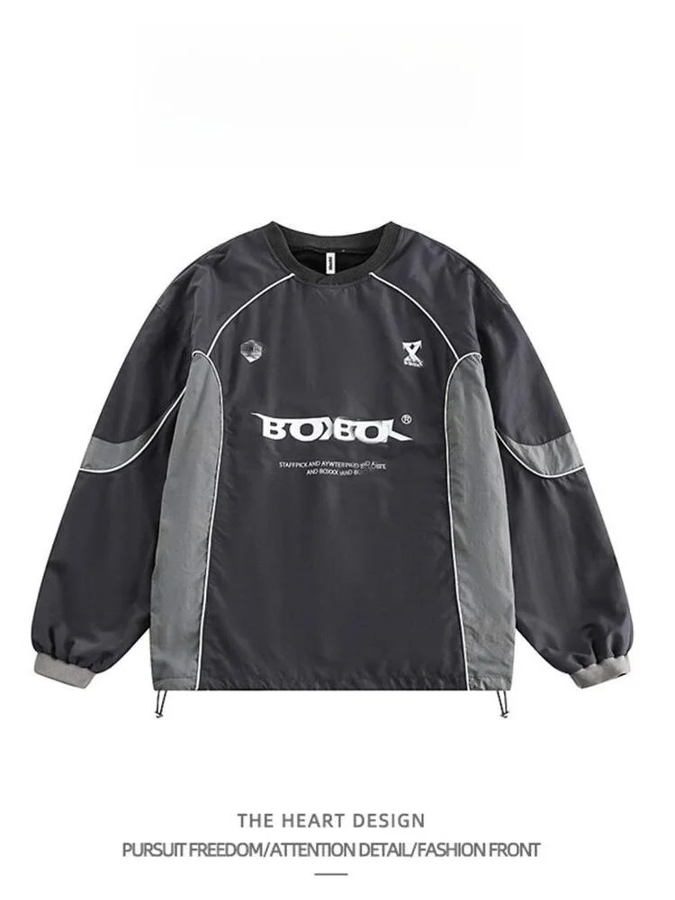 Sudadera outdoor hombre retro – Bloques de color y corte holgado