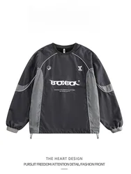 Sudadera outdoor hombre retro – Bloques de color y corte holgado