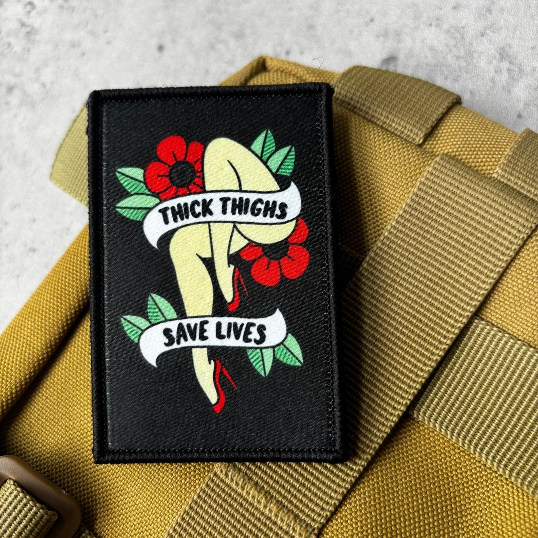 Parche táctico militar Velcro estampado tatuaje retro Thick Thighs - imagen 5