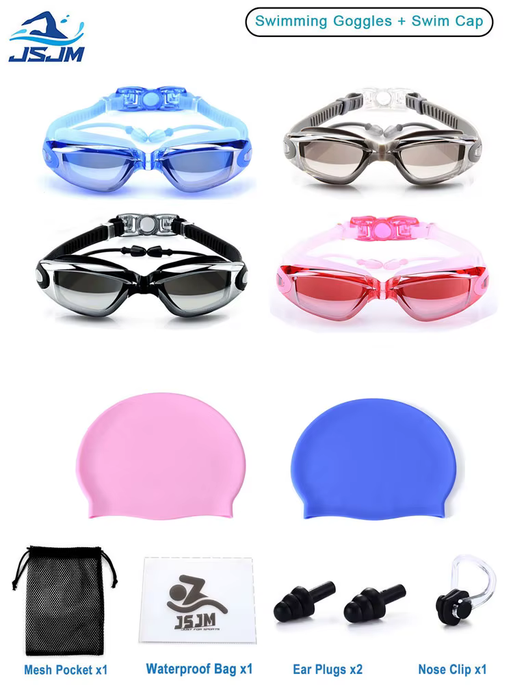 Gafas natación profesionales antisempañante UV adultos unisex – gorro incluido - imagen 3