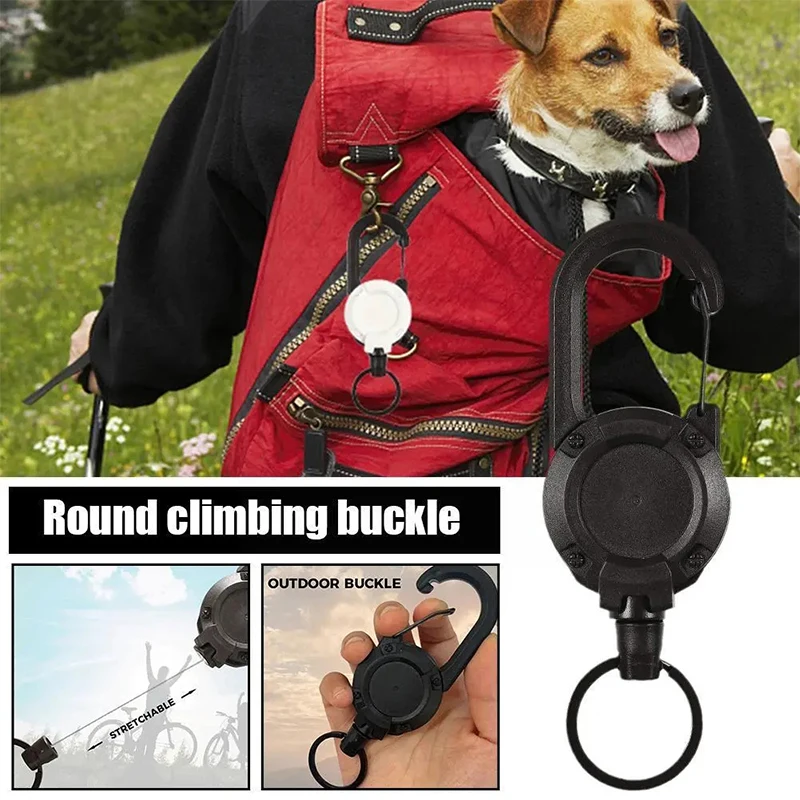 Llavero táctico antirrobo retráctil con mosquetón para mochila - imagen 3