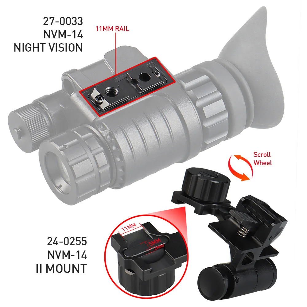 Dovetai adaptador brazo en J para monocular NVM-14 aluminio - imagen 3