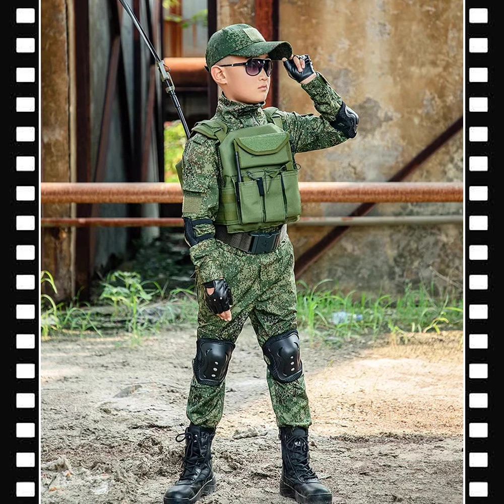Chaleco táctico infantil camuflaje de combate protector - imagen 5