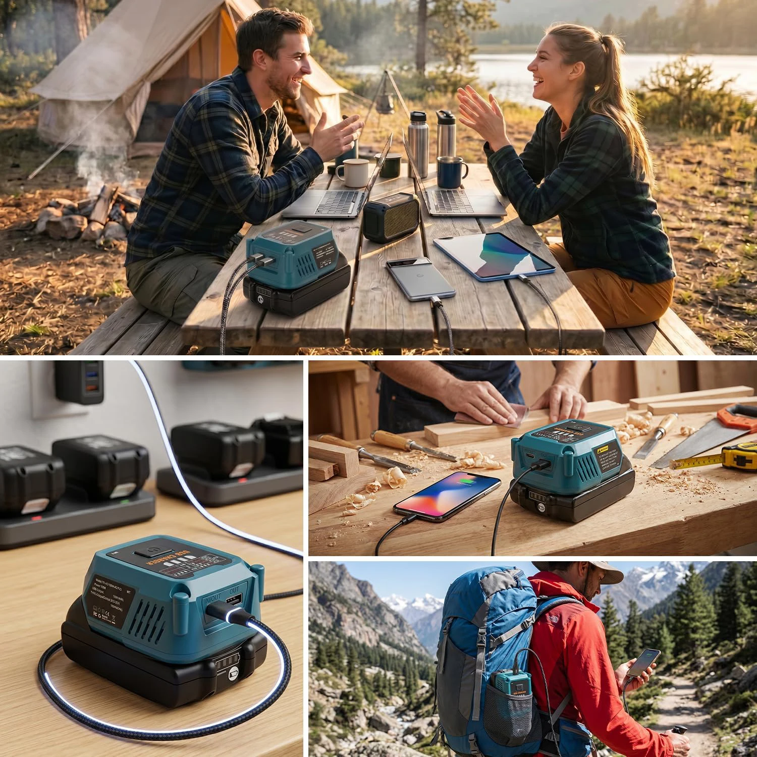 Cargador portátil Bosch 18V USB-C – Adaptador 100W para herramientas - imagen 2