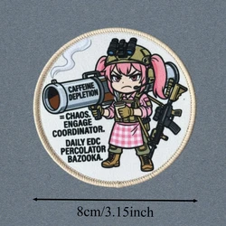 Parche táctico anime para gorra con gancho y bucle, militar