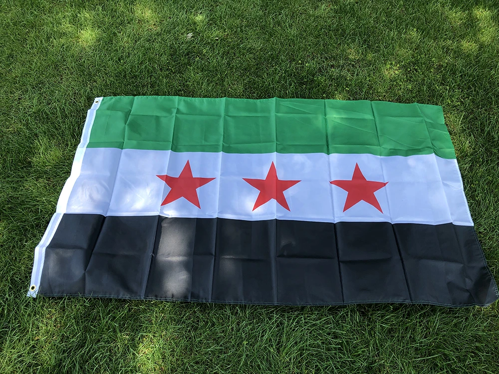 Bandera de Siria con 3 Estrellas – Banderín Táctico Colgante - imagen 2