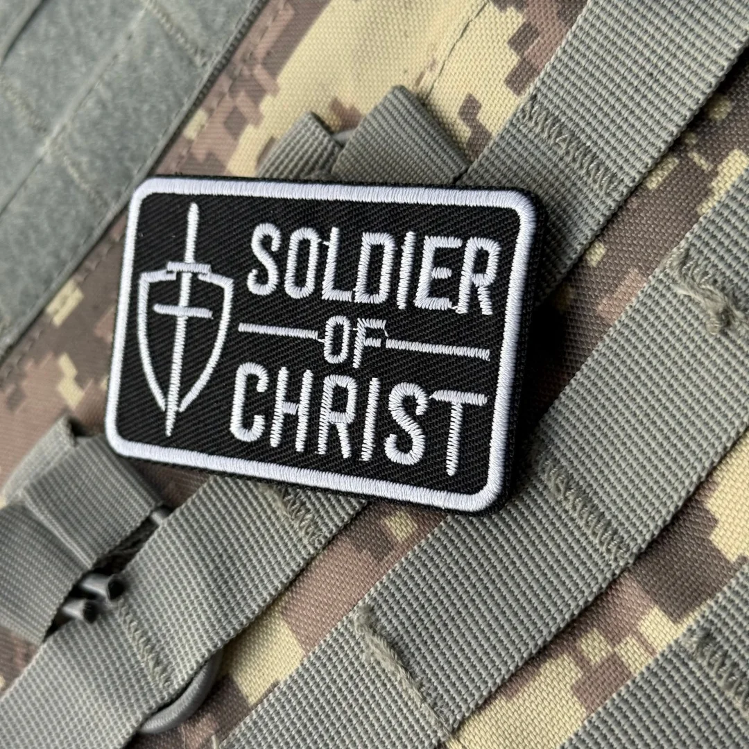 Parche táctico velcro bordado escudo cruzado soldado de Cristo - imagen 3