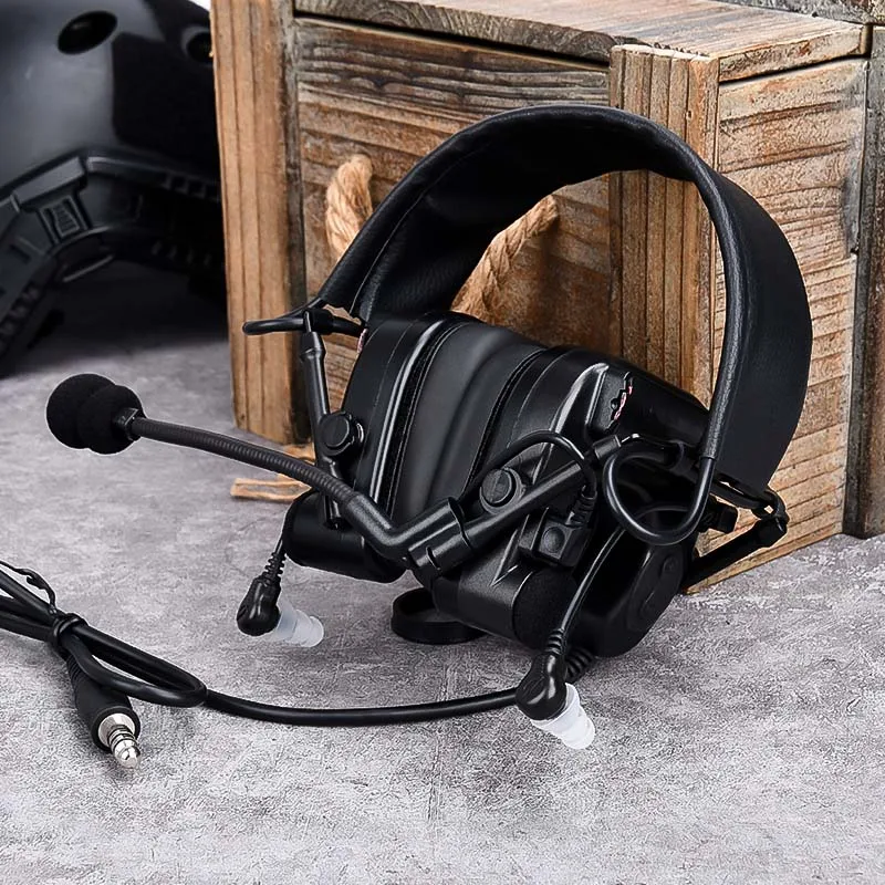 Auriculares tácticos WADSN con protección auditiva y cable C4U - imagen 3