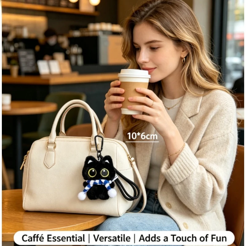 Llavero de peluche gato suave – colgante mini para bolsos - imagen 5
