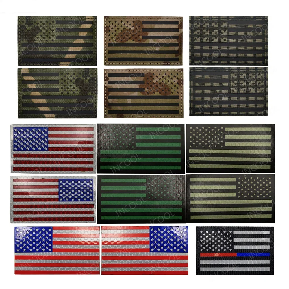 Parche militar bandera Estados Unidos reflectante IR para hombro - imagen 2