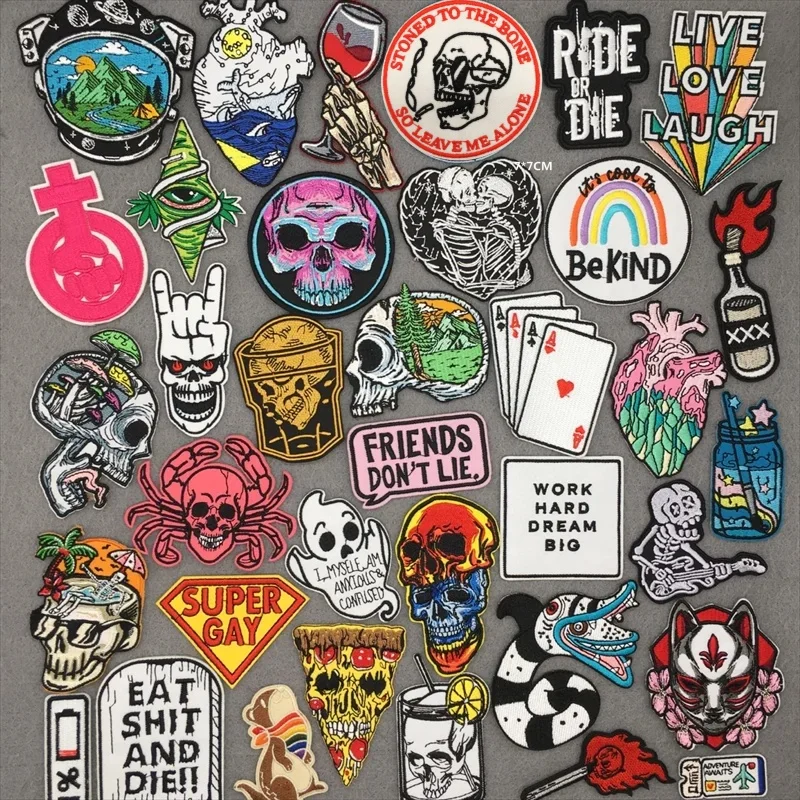 Parches Anime estilo calavera Punk