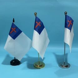 Bandera de mesa cristiana de poliéster para escritorio