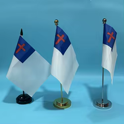 Bandera de mesa cristiana de poliéster para escritorio