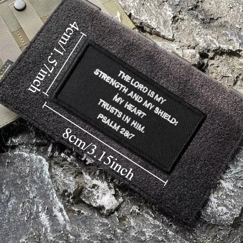Parche táctico bordado PSALM con velcro para mochila y uniforme - imagen 3