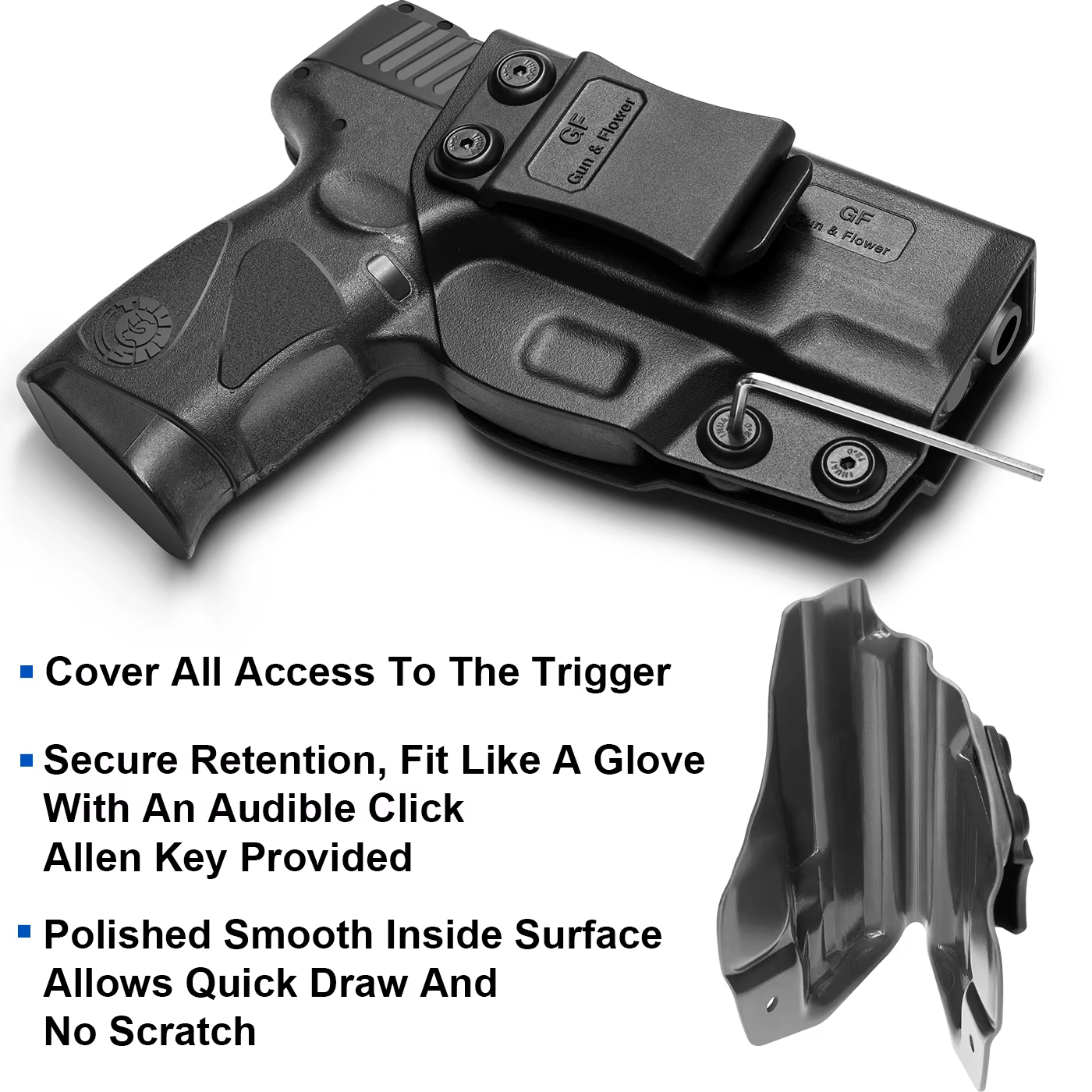 Funda IWB polímero Taurus G2C/G3C, derecha, cinturilla interior - imagen 5