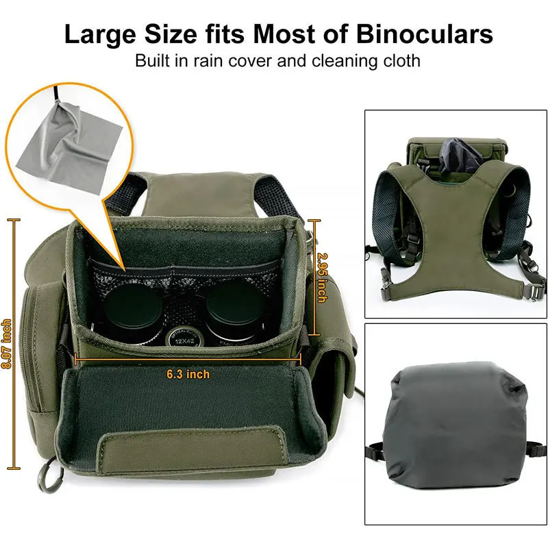 Arnés binocular táctico de pecho impermeable portátil para caza y aves - imagen 4