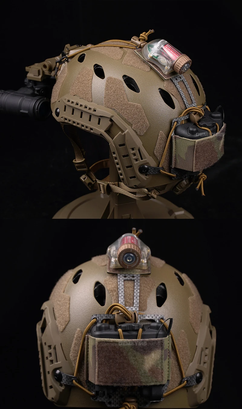 Perfil bajo en casco balístico