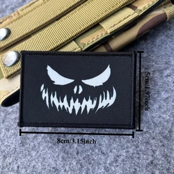 Parche táctico Ghost Face con Velcro, sonrisa aterradora para mochila