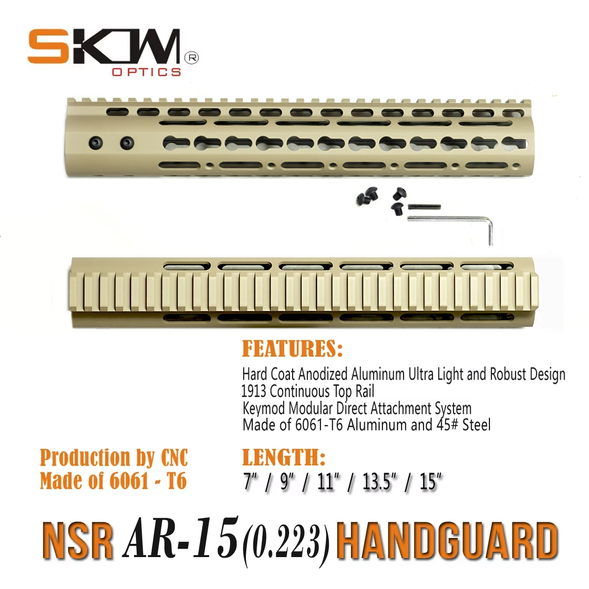 SKWOPTICS K-MOD NSR: guardamanos M-LOK flotante para AR-15 - imagen 5