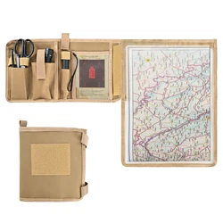 Porta mapas táctico organizador multi bolsos linterna tela Oxford