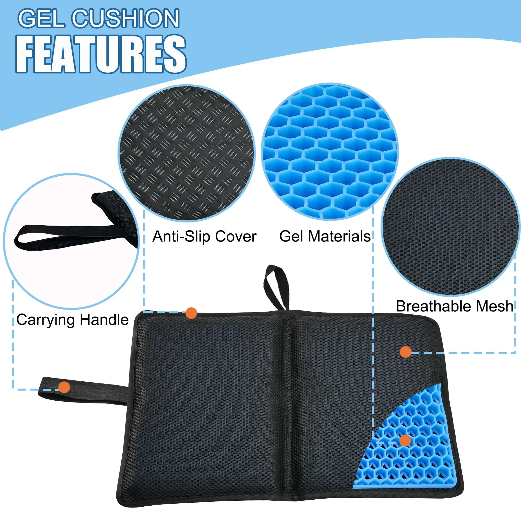 Cojín gel plegable de asiento para camping eventos - imagen 3