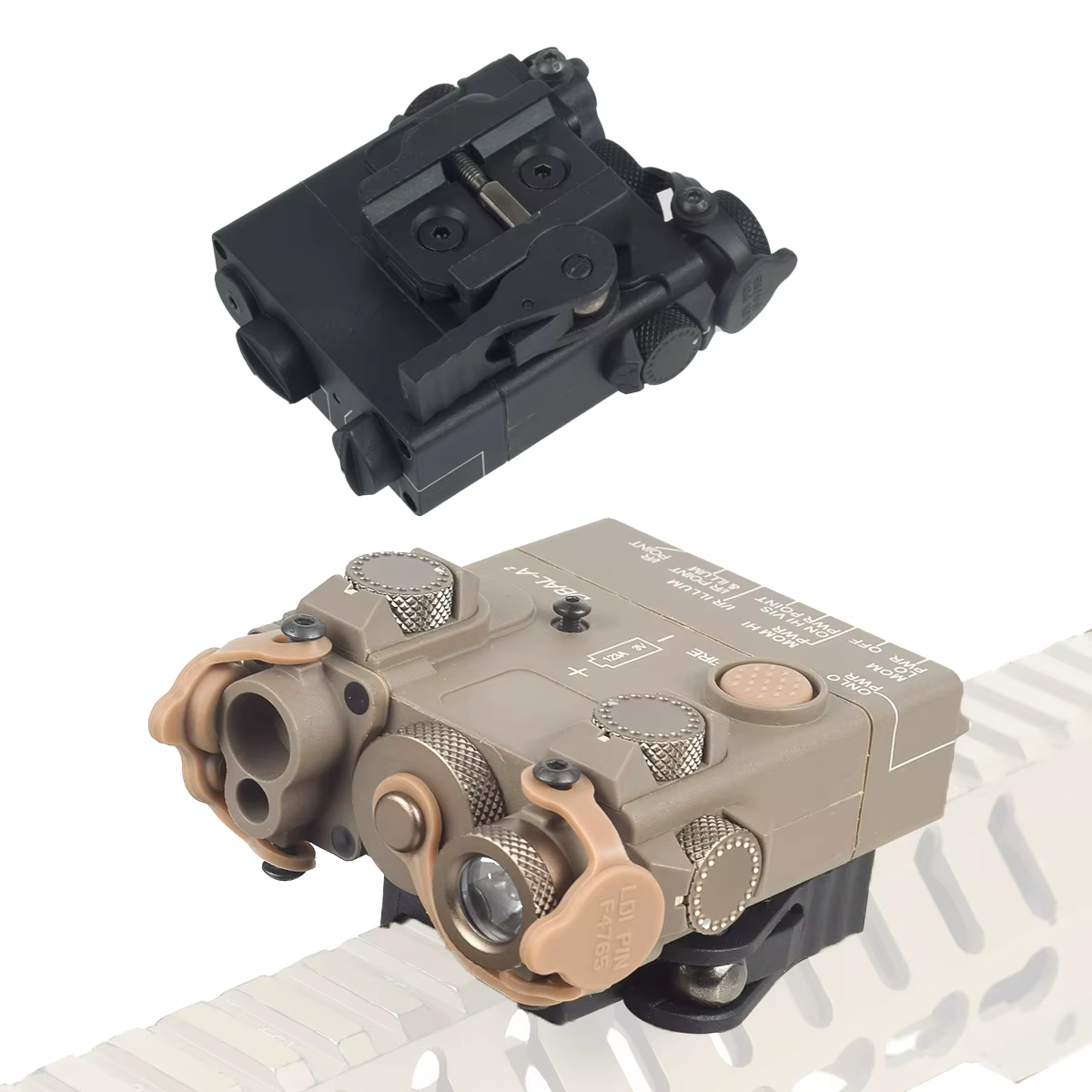 Linterna táctica DBAL-A2 mira láser roja/verde PEQ-15 para rifle airsoft