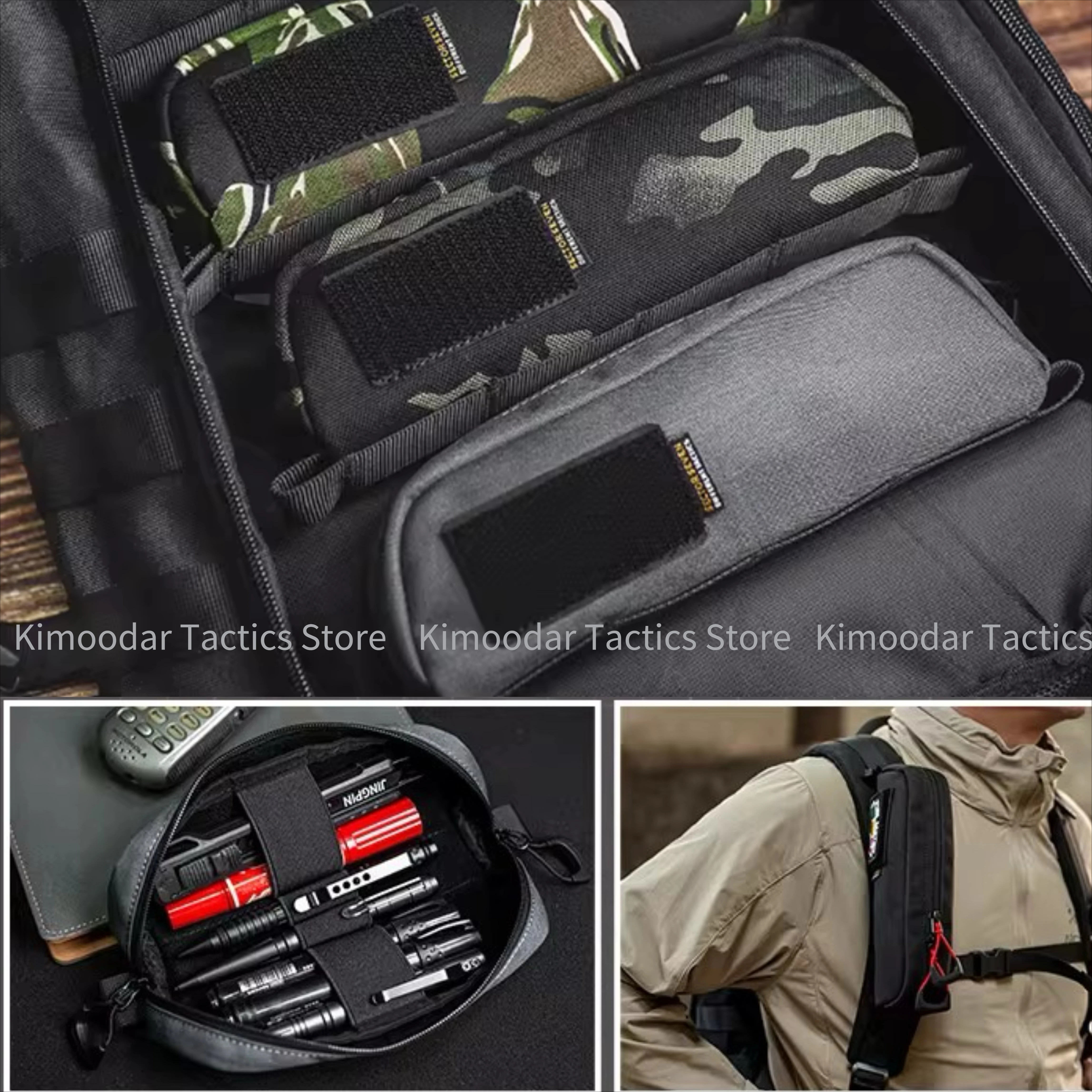 Estuche multifuncional para lápices y accesorios, en vista detallada