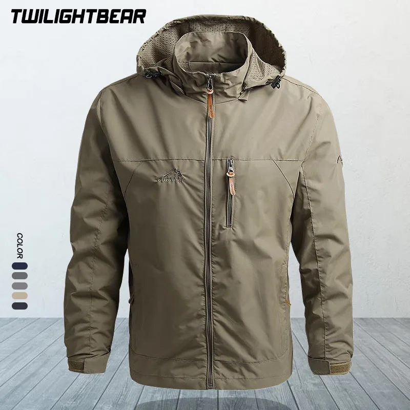 Chaqueta táctica con capucha hombre, gran abrigo multi-bolsillos - imagen 5