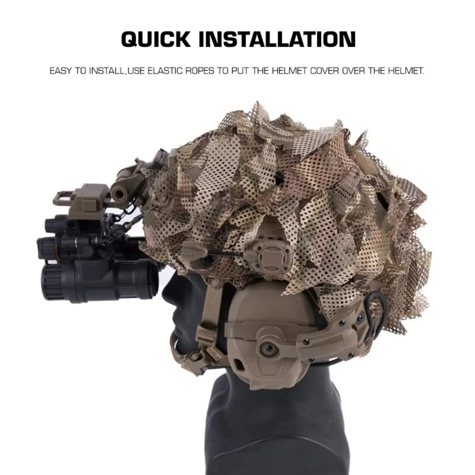 Funda de casco táctico malla transpirable camuflaje láser - imagen 4