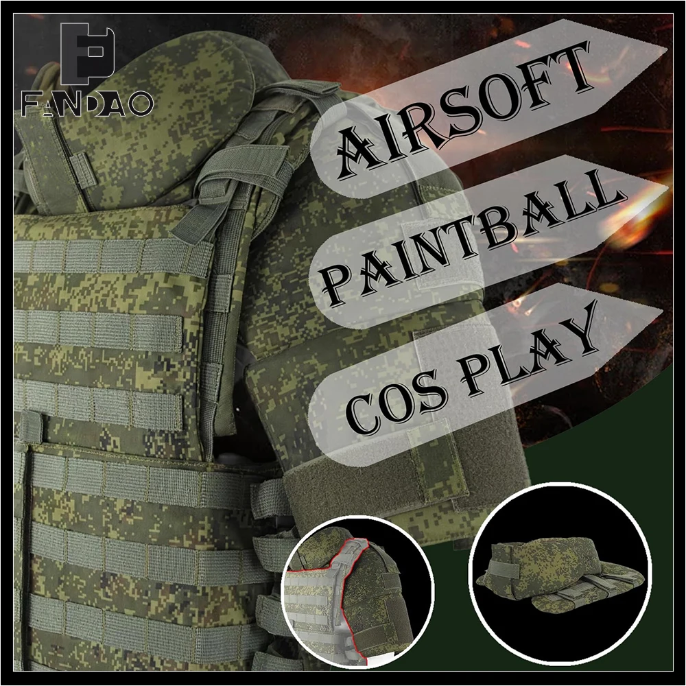 Almohadillas tácticas airsoft para hombros y cuello – chaleco ruso - imagen 3