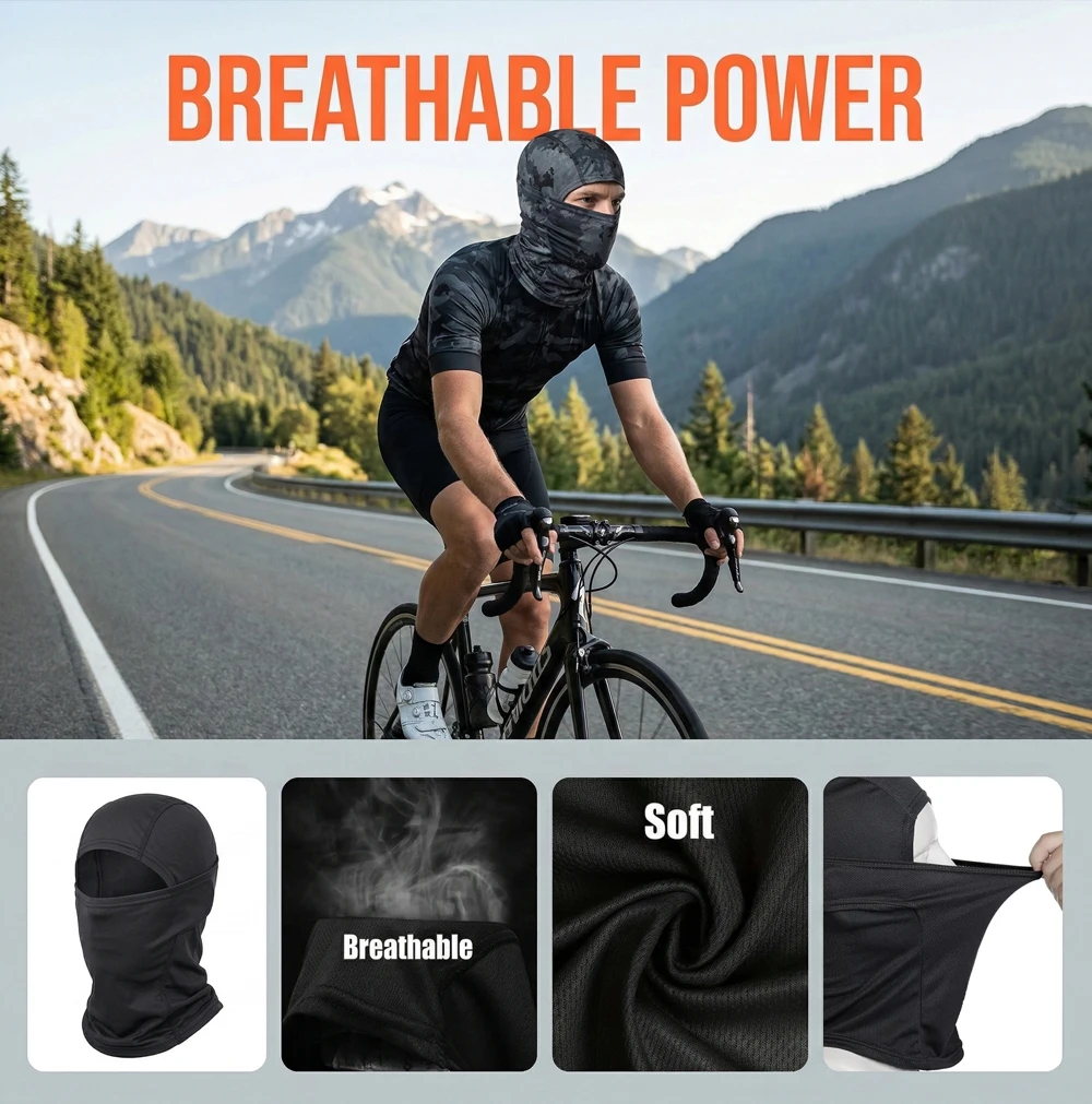 Lenço/balaclava ligera para actividades outdoor