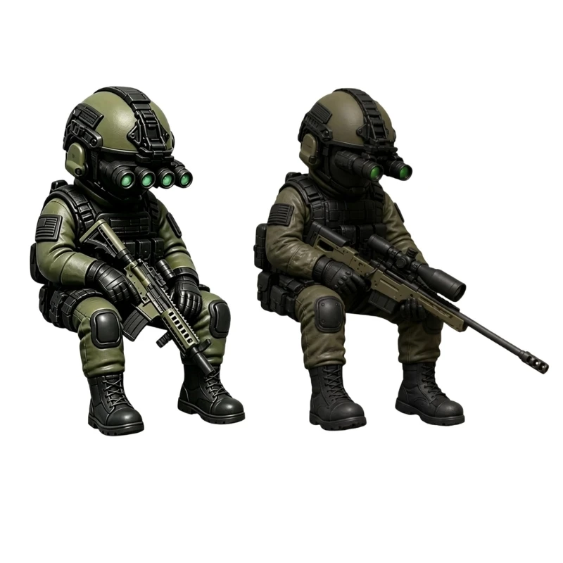 Soldado en miniatura en pose de combate