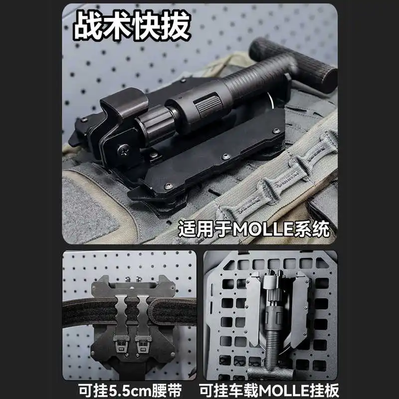 Pala plegable táctica telescópica para camping y senderismo - imagen 4