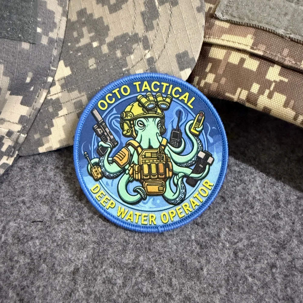 Parche Táctico Octopus Morale azul marino insignia gancho y bucle - imagen 2