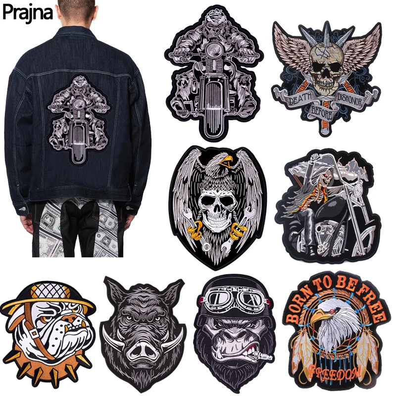 Parche bordado calavera punk