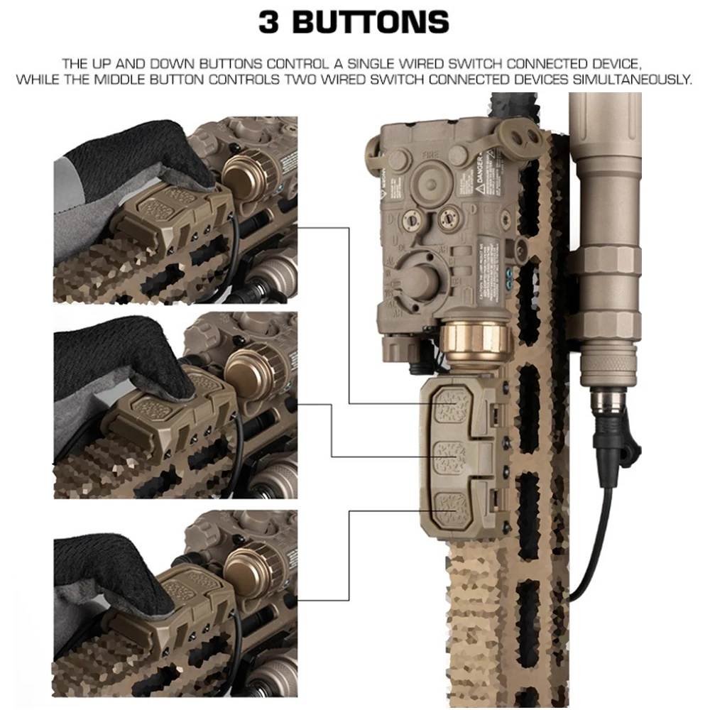 Interruptor táctico Airsoft – Adaptador botón remoto presión ligera MOD - imagen 3