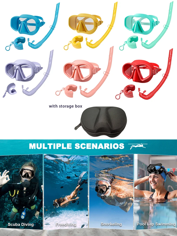 Máscara de buceo subacuática profesional HD vista frontal