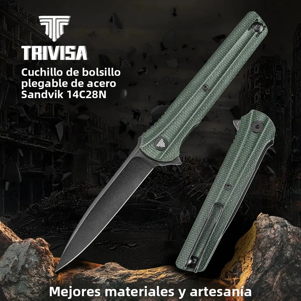 TRIVISA EDC cuchillo plegable de bolsillo acero inoxidable
