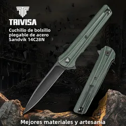 TRIVISA EDC cuchillo plegable de bolsillo acero inoxidable