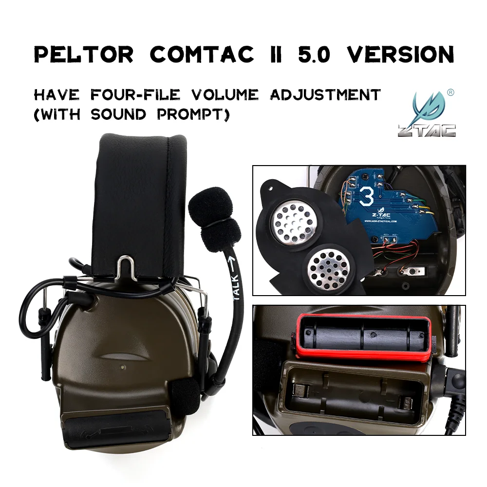 Auriculares Tácticos Z-TAC Militares con Cable PTT para Baofeng - imagen 2