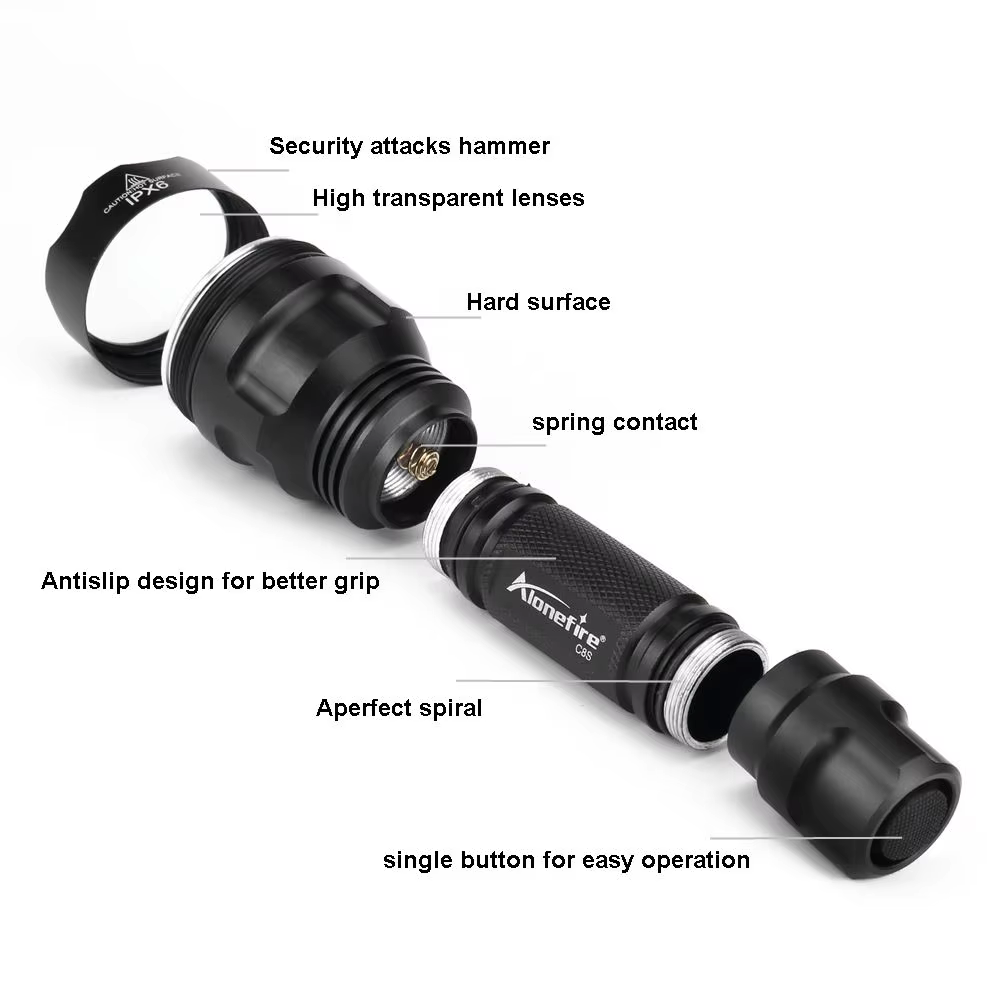 Linterna táctica LED ultrabrillante militar IP68 resistente agua - imagen 2