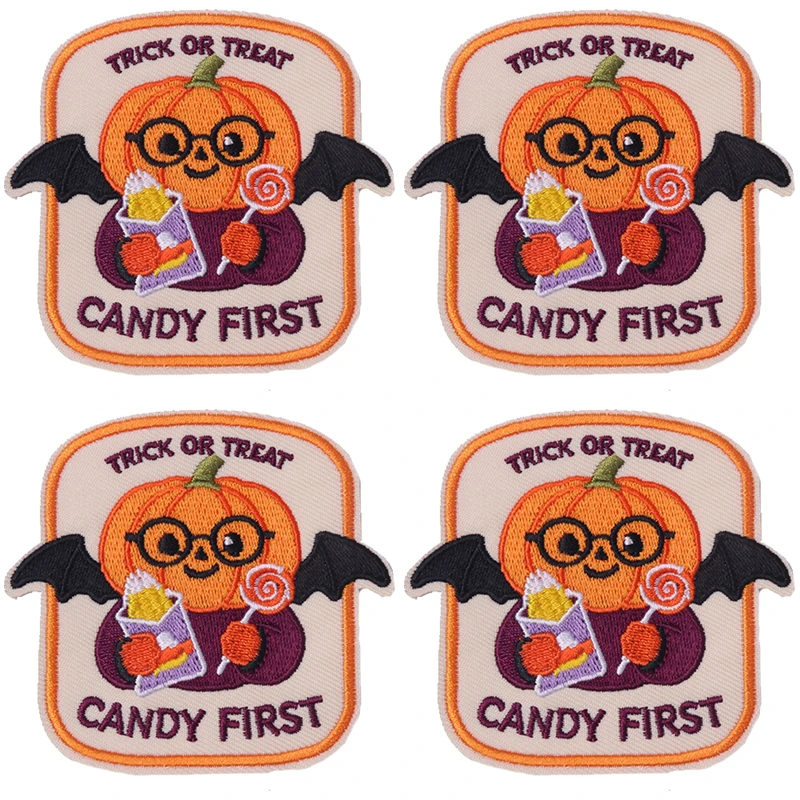 Parche termoadhesivo Halloween calabaza y fantasma bordado para ropa - imagen 5