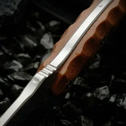 Cuchillo táctico de hoja fija en acero para exterior y emergencia