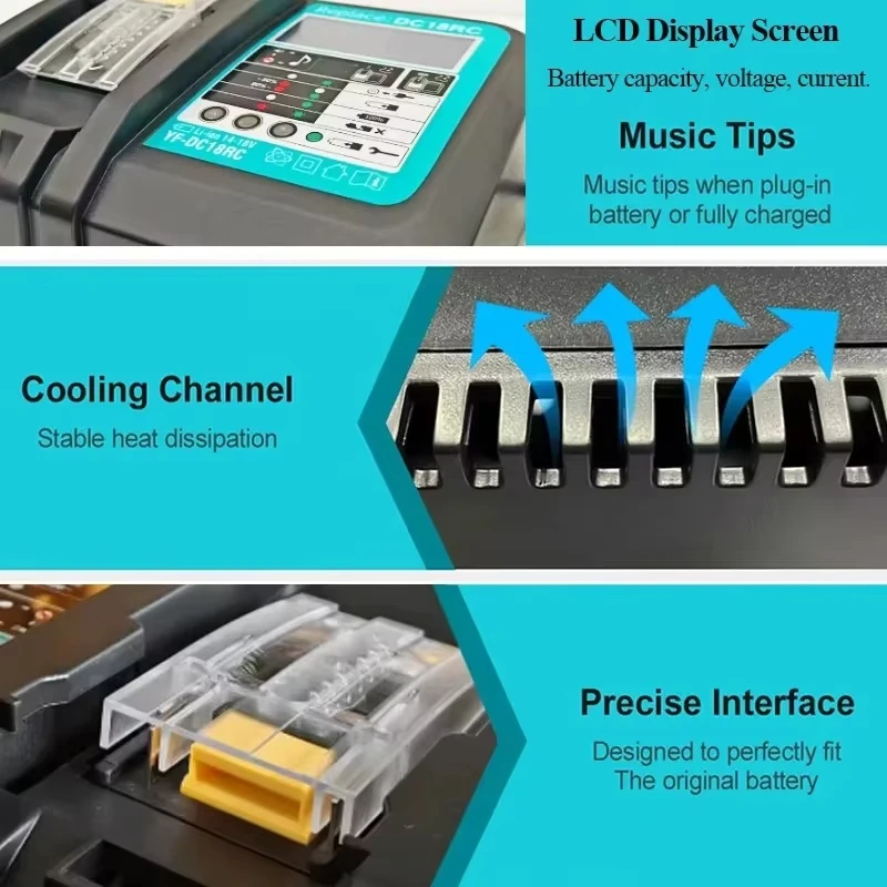 Makita DC18RC cargador de batería 18V LXT iones de litio compatible - imagen 5