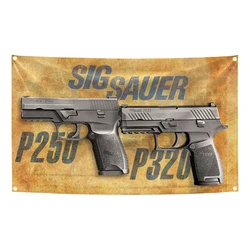 Sig Sauer bandera de poliéster estampado digital para pared exterior
